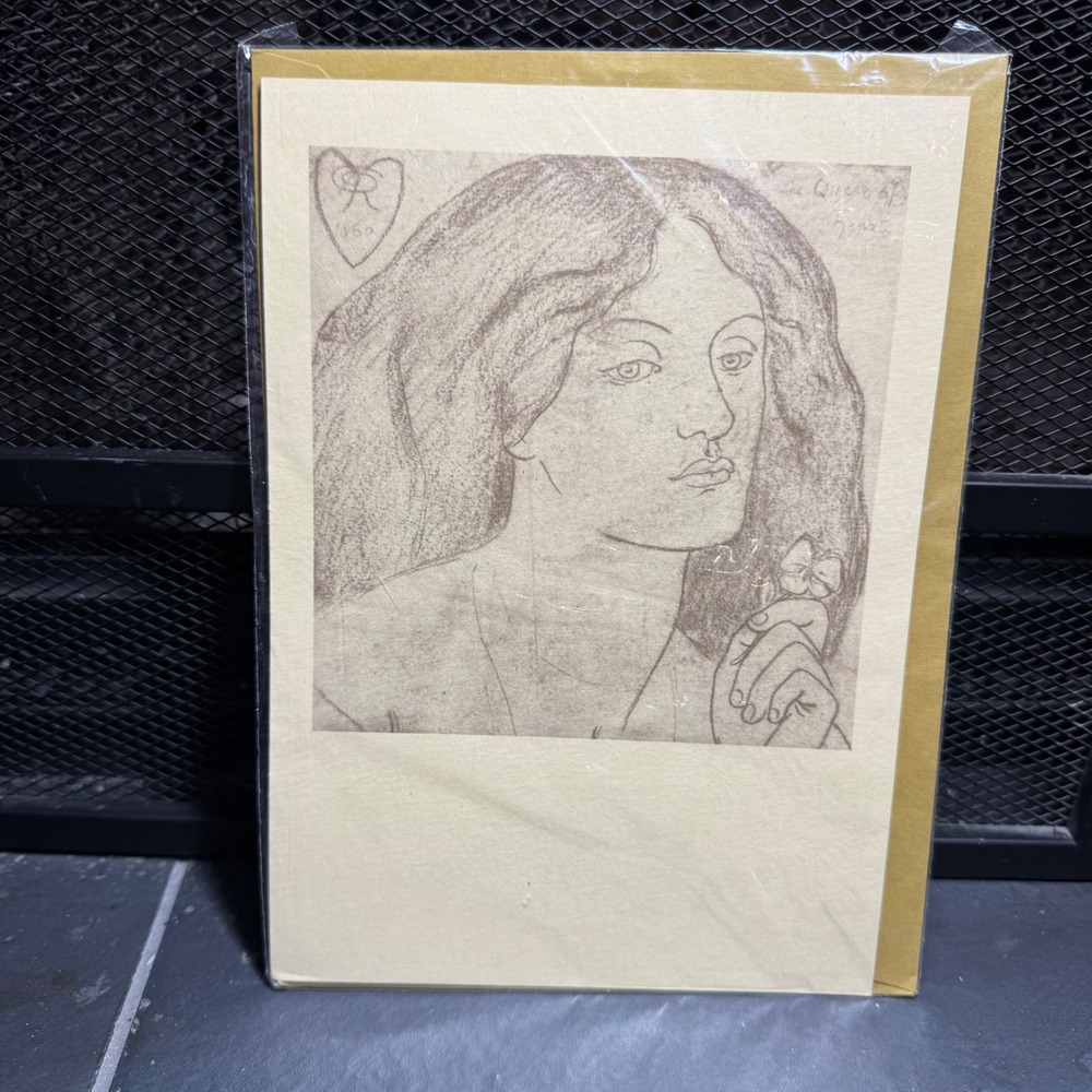 D.G. Rossetti Queen of Hearts Art Card Birmingham Museums Pre-Raphaelite Print